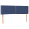 Vidaxl Box spring postelja z vzmetnico LED modra 140x190 cm blago