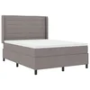 Vidaxl LED Box Spring Postelja z vzmetnico Taupe 140 x 190 cm blago