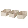 PURRPINGLA Set kutija, 3 kom., tekstil/bež, 20x38x12 cm