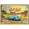 NOSTALGIC ART Metalna razglednica VW Bulli - Lets Get Lost