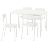 VIHALS / VIHALS Sto i 4 stolice, bela/bela, 120/180x74 cm