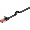 MicroConnect U/UTP CAT6 1M črna ploščata žica, V-UTP601S-FLAT