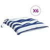 Vidaxl Blazina za stol 6 kosov modro bele črte 50x50x7 cm oxford