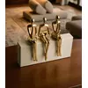 Aberto Design Dekorativna figura Ers1277, 17 x 5 cm, Zlatno-bela