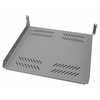 XtendLan Polica 400 mm, univerzalna, 2U, nosilnost 45 kg, siva