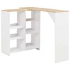 Barski stol s pomičnom policom bijeli 138 x 39 x 110 cm