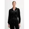 Velur pulover Guess COUTURE ženski, črna barva, V3BQ22 K0232