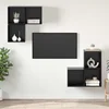 Set TV komoda 4 kom. Crni hrast Konstruirano drvo Crna 37 x 37 x 72 cm