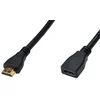 DIGITUS Digitus HDMI podaljšek HDMI-A vtič, HDMI-A vtičnica 3 m črna AK-330201-030-S 4K UHD, okrogel, pozlačeni konektorji, trojno oklopljen HDMI kabel, (20428605)