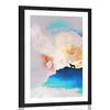 Plakat s paspartujem abstrakcija tulečega volka - 60x90 white