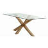 Dining table AGERBY 90x190 glass/oak
