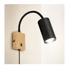Brilagi - Fleksibilna zidna lampa SELE 1xGU10/30W/230V crna/dekor hrasta