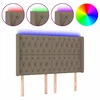 Vidaxl LED posteljno vzglavje taupe 147x16x118/128 cm blago