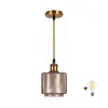 BRILAGI-LED Luster na sajli RETRO GLASS 1xE27/60W/230V O 15 cm zlatna/dimljeno bež