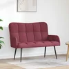 Vidaxl Kavč za 2 osebi Vinorodna rdeča 115 x 61 x 87 cm Blago