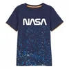 Fantovska bombažna majica NASA - kratek rokav-Modra-140