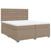 Vidaxl Box spring postelja z vzmetnico kapučino 200x200 cm um. usnje