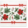 Serviete 20 kosov Praznična poinsettija 33x33 cm