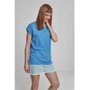 Womens T-shirt with extended shoulder horizontal blue