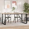 Blagovaonski stol O-oblika 180x90x75,5 cm od borovine i čelik