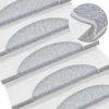 Prostirke za stepenice 30 kom 56x17x3 cm svijetlo sive poluokrugle