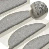 Prostirke za stepenice 15 kom 56x17x3 cm svijetlo sive poluokrugle