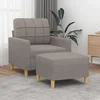 Fotelja s tabureom smeđesiva 60 cm od tkanine