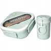 Škatla za malico 1300 ml + skodelica 330 ml ZELENA (19*19*7 cm+12*7,5 cm)