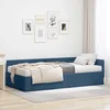 Kutni krevetni okvir s madracem Ostalo 2 pcs Plava tkanina