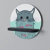 shumee Okrogla polica CAT SPLASH črne barve