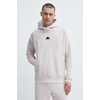 Pulover adidas Z.N.E moški, bež barva, s kapuco, IR5211