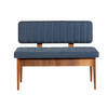 HANAH HOME Trpezarijska klupa Vina Bank Dark Blue Walnut
