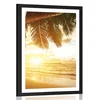Plakat s paspartujem sončni zahod na karibski plaži - 30x45 no frame
