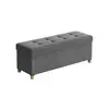 Songmics Shranjevalna otomanska klop 38x110x40 cm temno siva