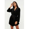Trendyol Black Soft Feel Velvet Knitted Dressing Gown