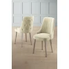 Hanah Home Set stolica Newa, 46x94x46 cm, 2 komada, Srebrno-krem boje
