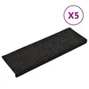 Vidaxl Preproge za stopnice samolepilne 5 kosov 65x21x4 cm črne pravokotne robove