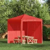 Zid šatora za zabavu 2 pcs Crvena 200 x 195 cm PE i čelik