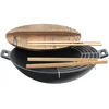 EVA Vok z lesenim pokrovom in dodatki 36cm, set 6 kos, ghisa