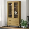 Regal za knjige smeđi 85 x 35 x 172,5 cm od masivnog drva OSLO