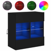 Zidni TV ormarić s LED svjetlima crni 58,5x30x60,5 cm