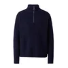 Trendyol Navy Blue Soft Textured Zippered Knitwear Sweater