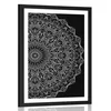 Plakat s paspartujem Mandala v vintage stilu v črnobeli varianti - 20x30 black