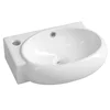 RIBERA keramični kotni umivalnik 43x28,5 cm, leva odprtina za mešalno baterijo, bela - Bela - 43x15x28,5 cm - Sapho - SMALL - 24 - Keramika - Asimetrični - 430 - 150 - 285 - 14