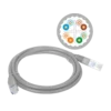 Patch kabel U/UTP kat 6A LSOH 1,0 m siv ALANTEC