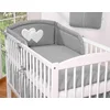 Bobono 3-delni komplet posteljnine 135x100 - antracitna srca