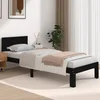 Okvir za krevet od masivnog drva crni 75 x 190 cm mali