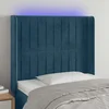 LED uzglavlje tamnoplavo 83x16x118/128 cm baršunasto