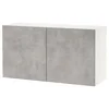BESTA Regal z vrati, bela Kallviken/svetlo siva imitacija betona, 120x42x64 cm