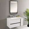 HANAH HOME Kupatilski ormarić sa umivaonikom i ogledalom (2 komada) Linear Bianco